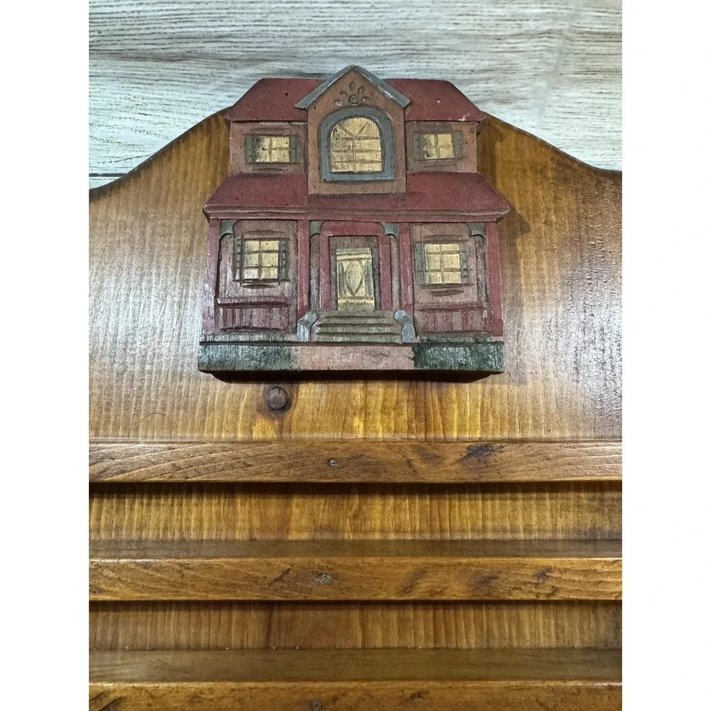 Complete Vtg Country Farmhouse Wooden Perpetual Calendar with Drawer Cottagecore